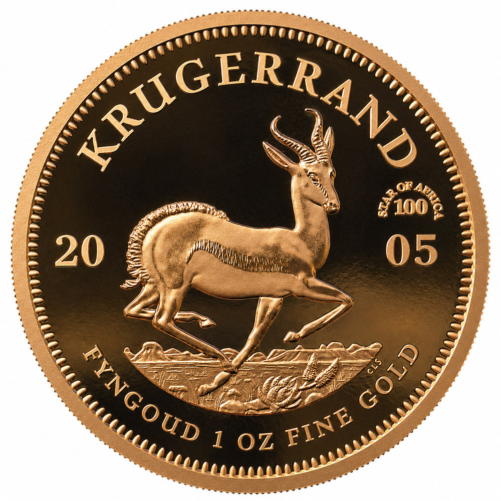 2005 1oz Gold Mint Marked 100 Year Star of Africa Krugerrand Launch Set