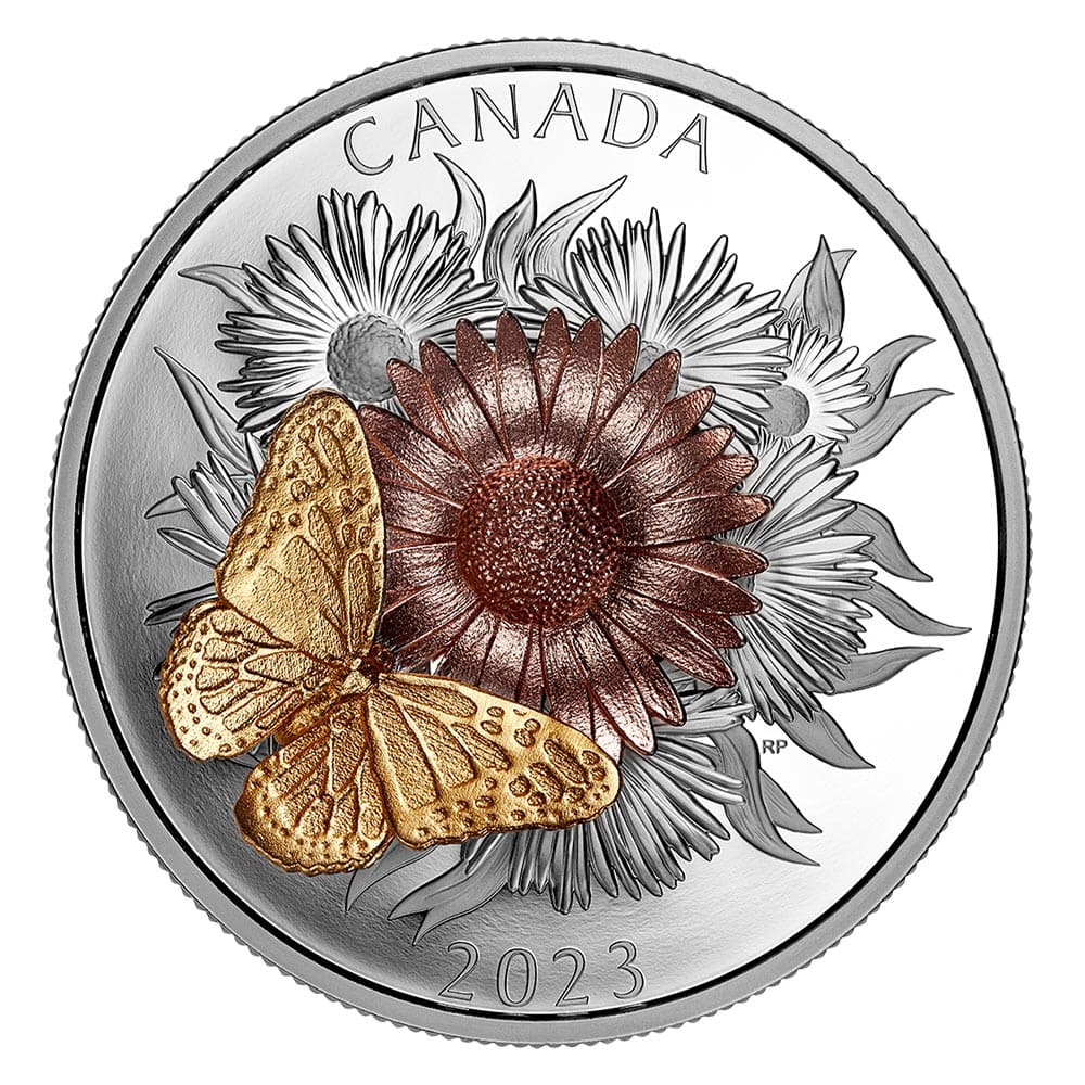 The Monarch and The Bloom 5 Oz Silver Coin