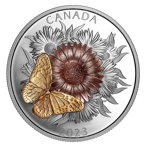 The Monarch and The Bloom 5 Oz Silver Coin