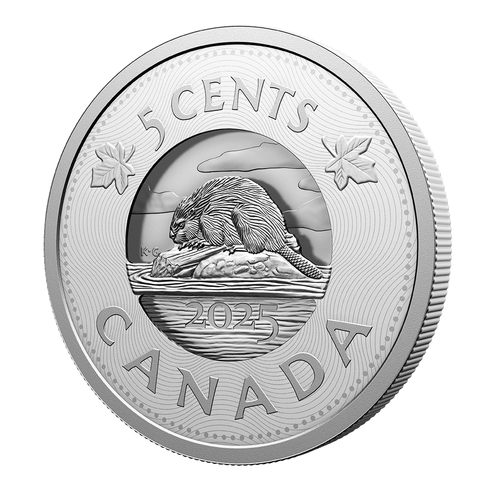 Multilayered Beaver 5 Cent Silver Coin 2025-The Scoin Shop