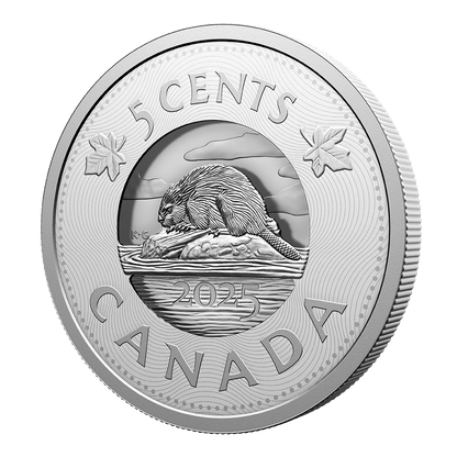 Multilayered Beaver 5 Cent Silver Coin 2025-The Scoin Shop