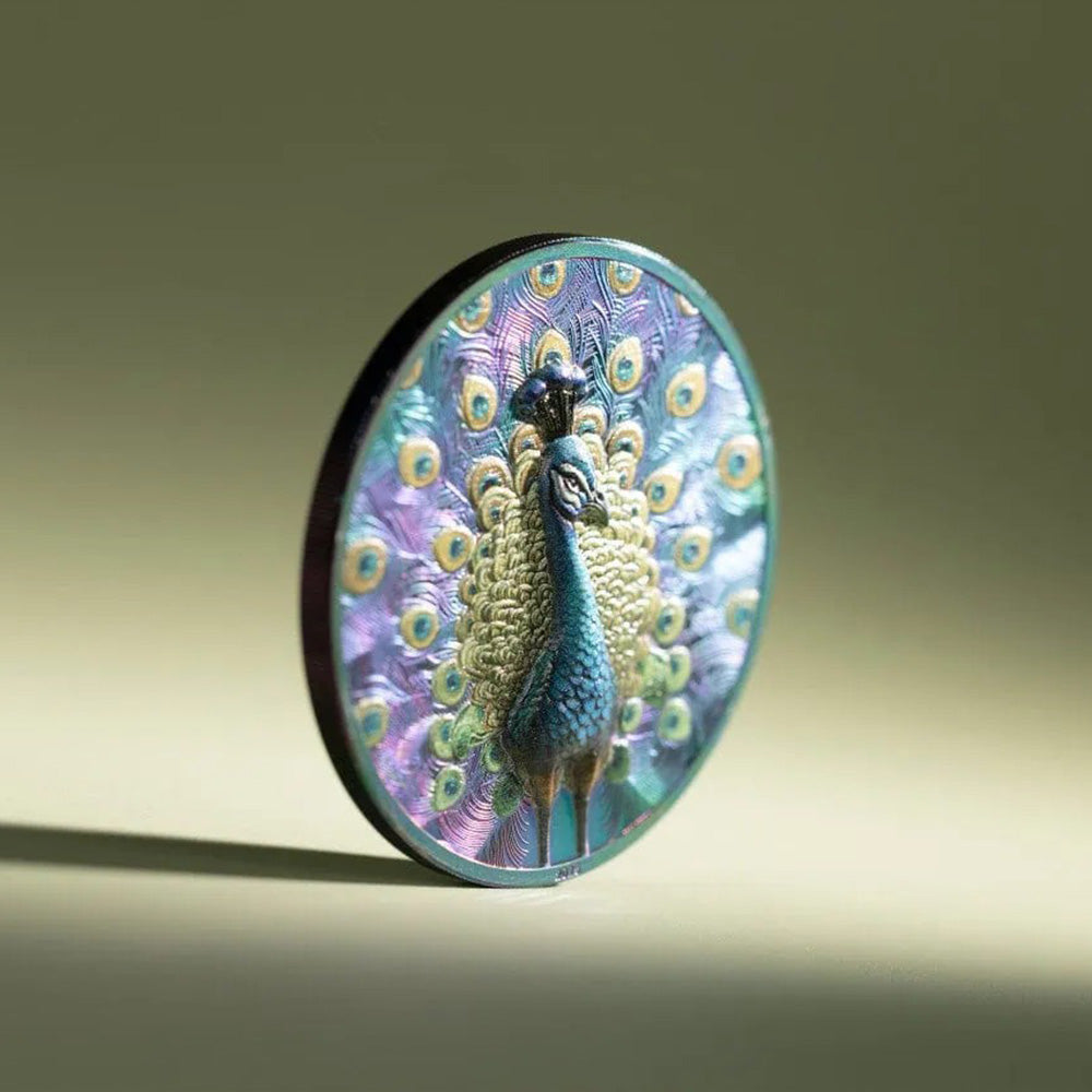 2025 Cook Islands Spectrum Peacock 1 oz Silver Colorized Proof Coin-The Scoin Shop