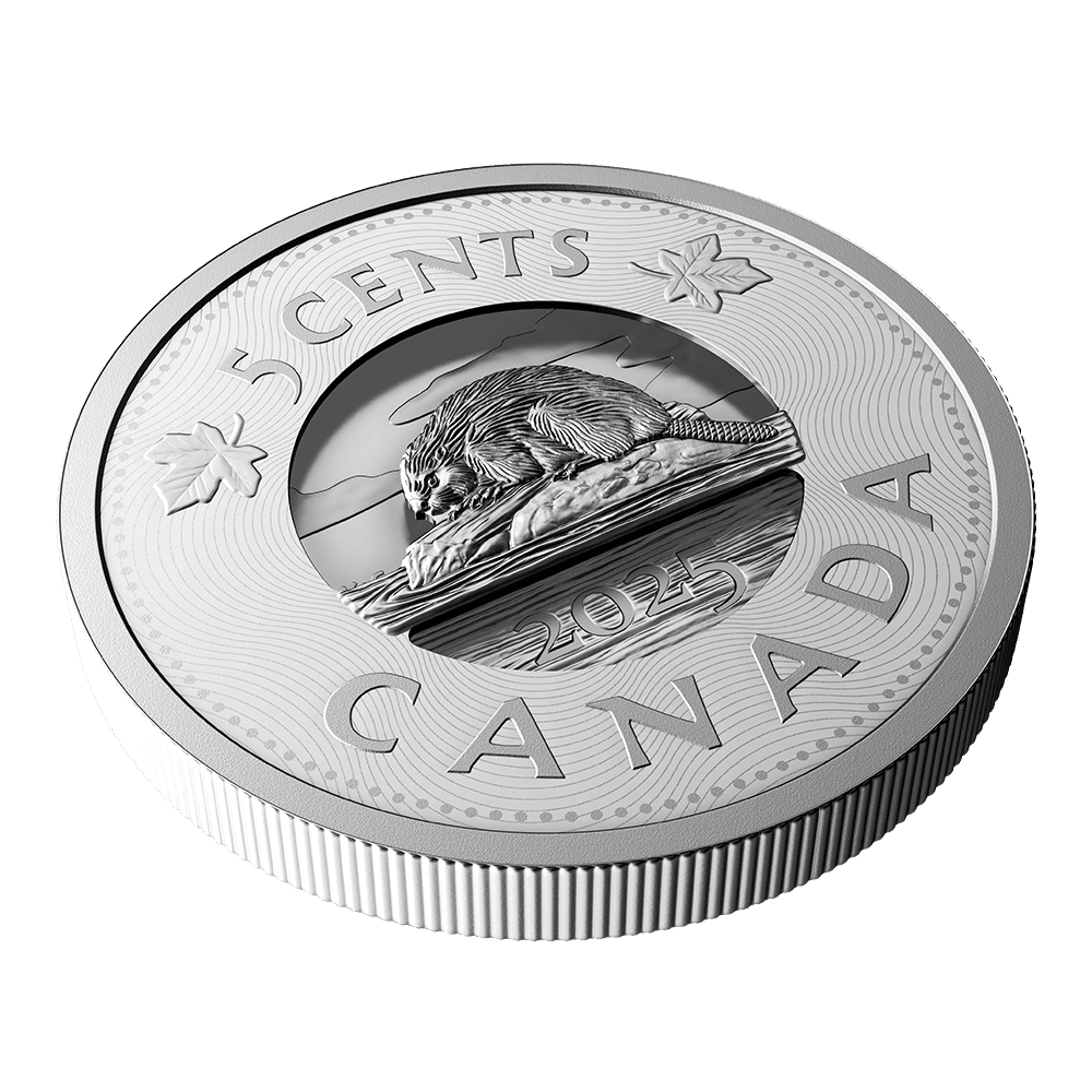 Multilayered Beaver 5 Cent Silver Coin 2025-The Scoin Shop
