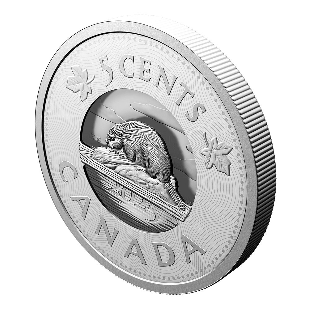 Multilayered Beaver 5 Cent Silver Coin 2025-The Scoin Shop