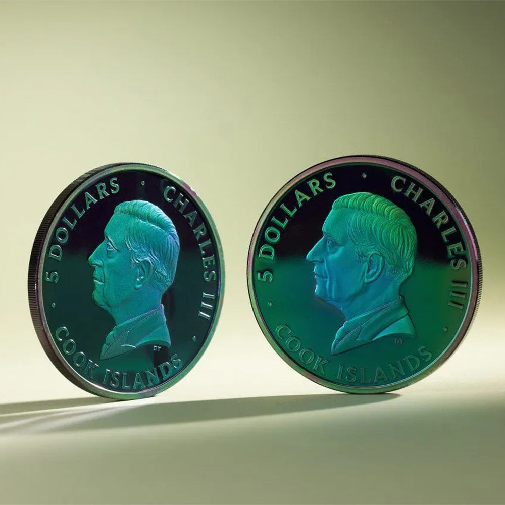 2025 Cook Islands Spectrum Peacock 1 oz Silver Colorized Proof Coin-The Scoin Shop