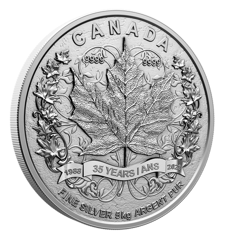 35th Anniversary of the Silver Maple Leaf - 5 Kilo Pure Silver Coin