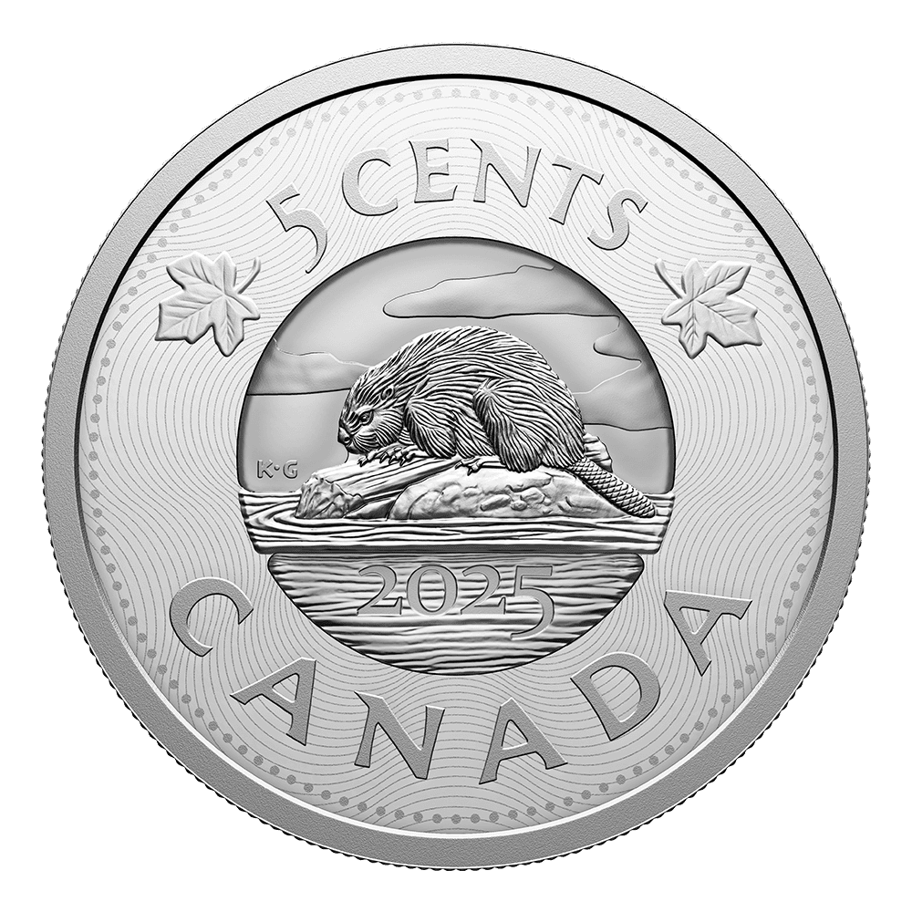 Multilayered Beaver 5 Cent Silver Coin 2025-The Scoin Shop