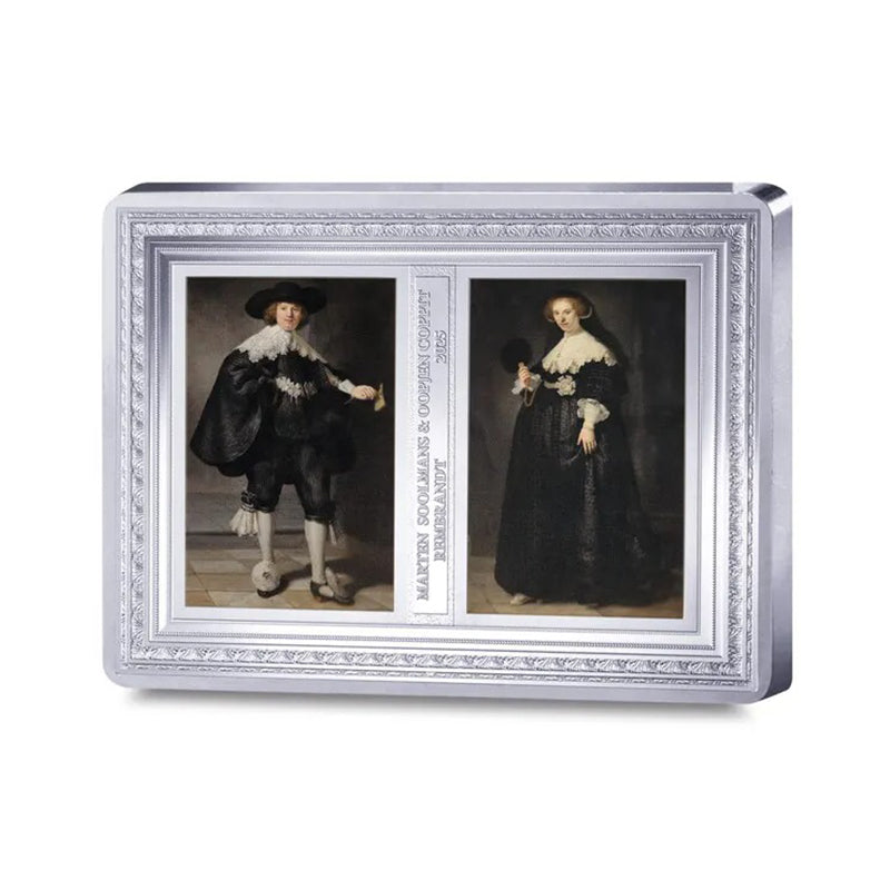 Museum Masterpiece | Portraits of Soolmans and Coppit - Rembrandt ½ KG Silver