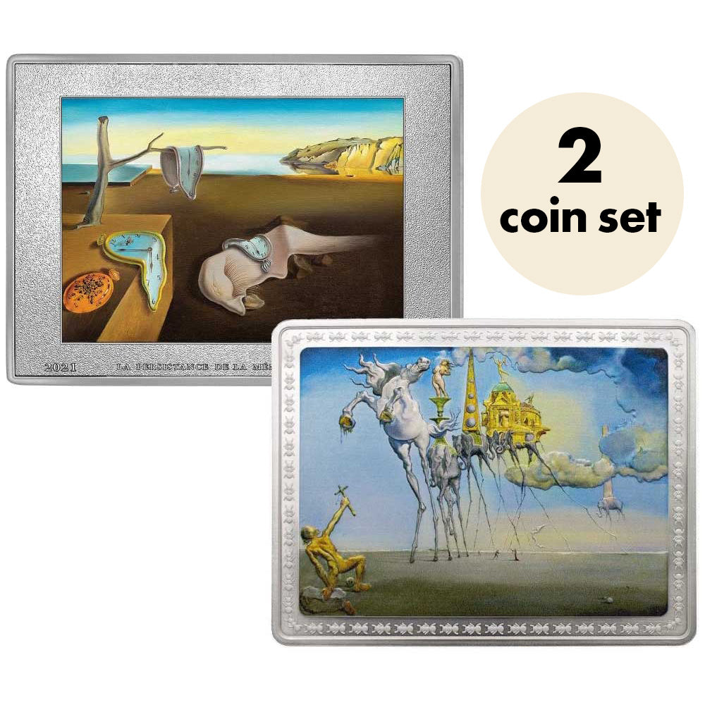 Salvador Dalí Twin Set – "The Persistence of Memory" and "The Temptation of St. Anthony" Silver Coins 2021-The Scoin Shop