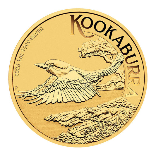 Kookaburra 35th Anniversary 2026 1oz Silver Gold-Plated Coin