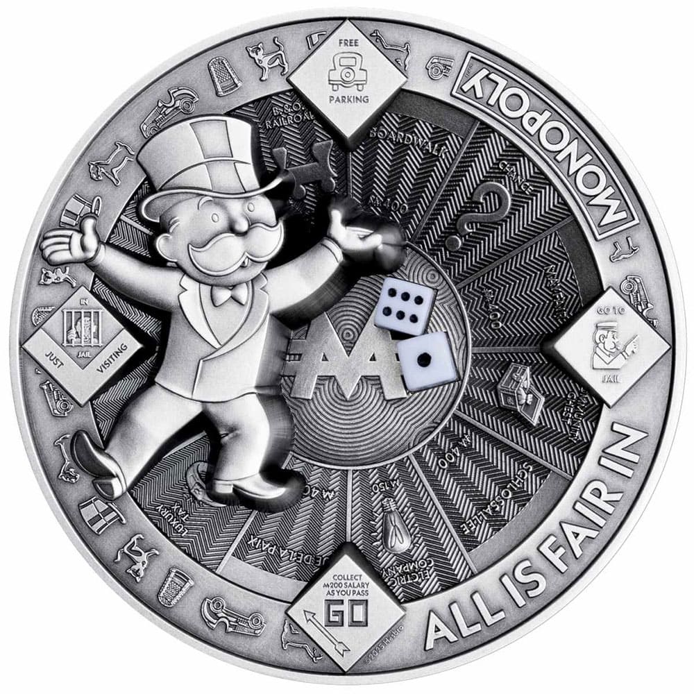 Monopoly® 10 oz Silver Multi-Layer Coin