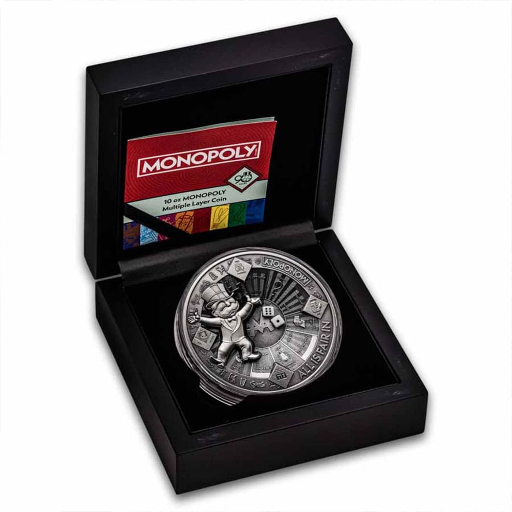 Monopoly® 10 oz Silver Multi-Layer Coin