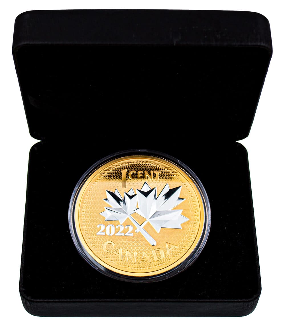 2022 Farewell to the Penny 5 oz. Pure Silver Reverse Gold-Plated Coin