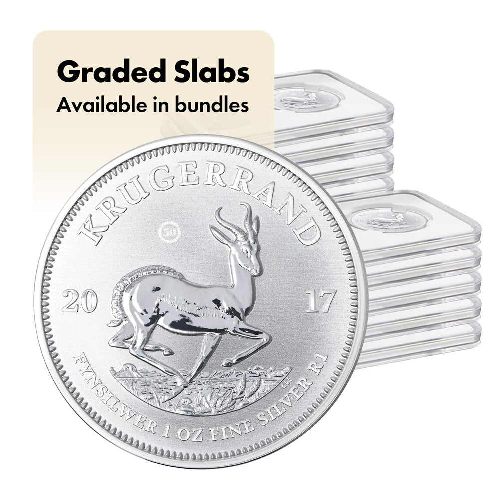 Krugerrand 1oz Silver 2017 PU Graded Slabs – The Scoin Shop