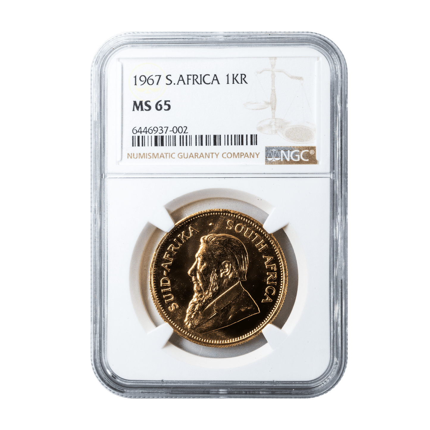 1967 Graded 1 Oz Proof Krugerrand MS 65-The Scoin Shop