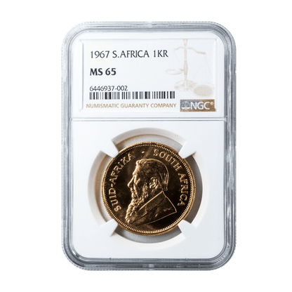 1967 Graded 1 Oz Proof Krugerrand MS 65-The Scoin Shop