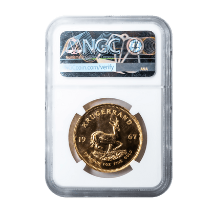 1967 Graded 1 Oz Proof Krugerrand MS 65-The Scoin Shop
