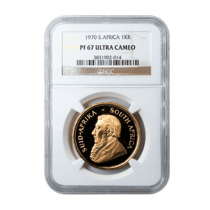 1970 Graded 1 Oz Proof Krugerrand PF 67 Ultra Cameo