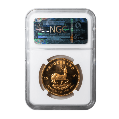 1970 Graded 1 Oz Proof Krugerrand PF 67 Ultra Cameo