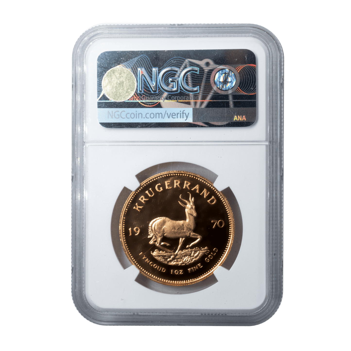 1970 Graded 1 Oz Proof Krugerrand PF 65 Ultra Cameo-The Scoin Shop