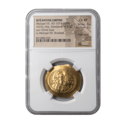 Michael VII Doukas Histamenon Nomisma (Christ Bust w/Edge Crimp)-The Scoin Shop