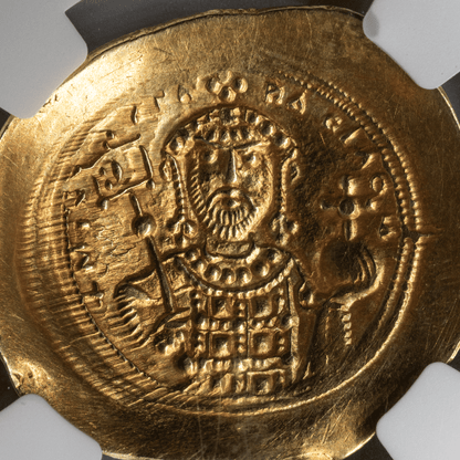 Michael VII Doukas Histamenon Nomisma (Christ Bust w/Edge Crimp)-The Scoin Shop