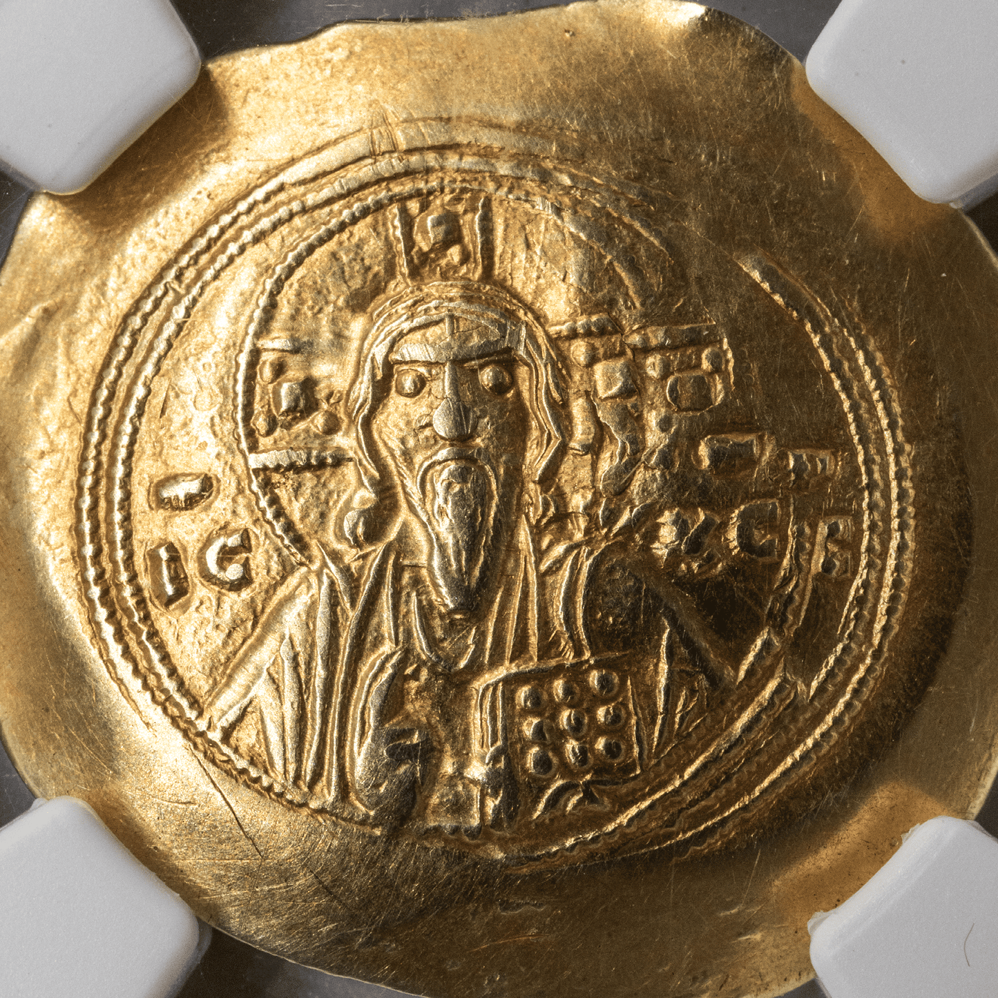 Michael VII Doukas Histamenon Nomisma (Christ Bust w/Edge Crimp)-The Scoin Shop