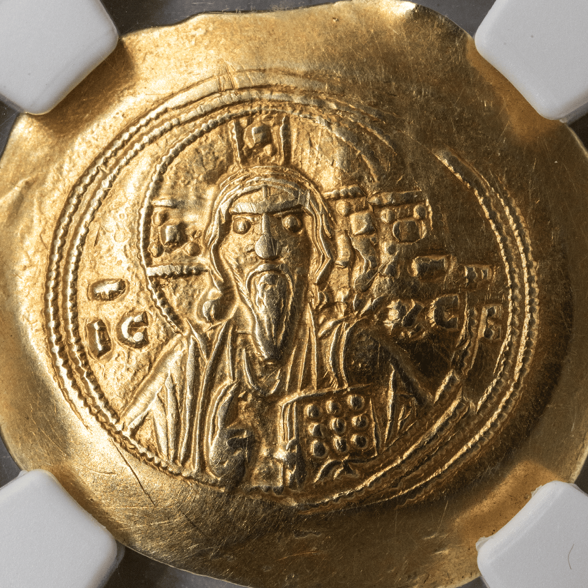 Michael VII Doukas Histamenon Nomisma (Christ Bust w/Edge Crimp)-The Scoin Shop