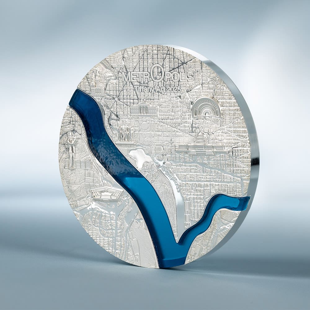 Washington Tiffany Art Metropolis 3oz Silver 2025 – The Scoin Shop