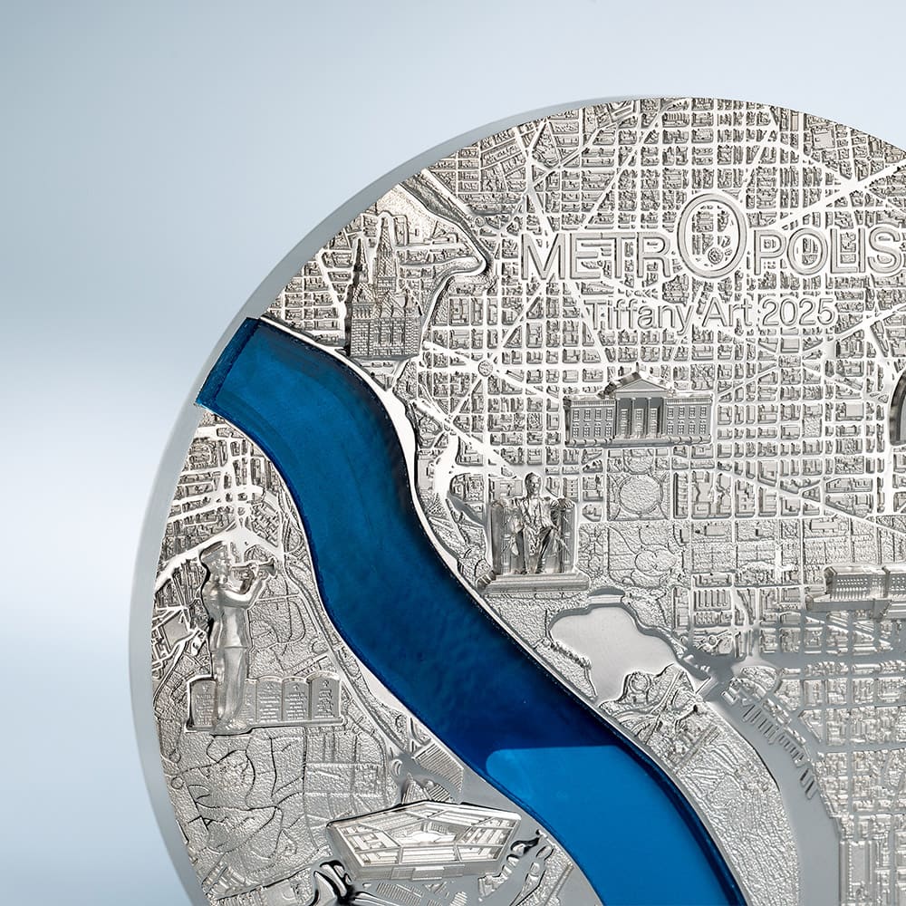 Washington Tiffany Art Metropolis 3oz Silver 2025 – The Scoin Shop