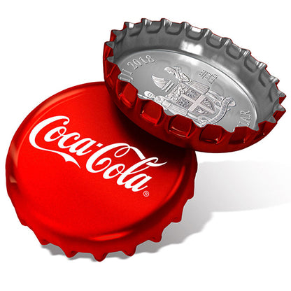 2018 Fiji Coca-Cola Bottle Cap 6g Silver Colorized Proof $1 Coin -GEM Proof