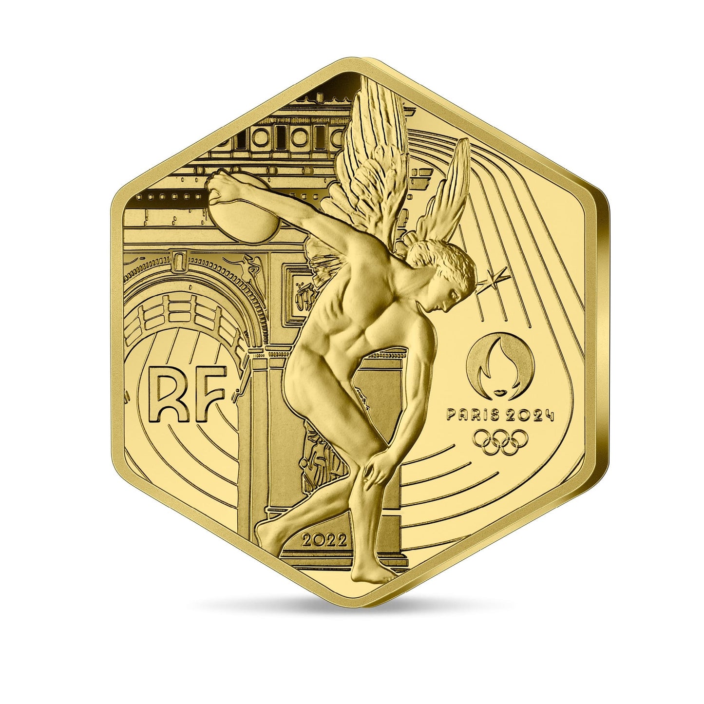 Genie & the Arc de Triomphe Hexagonal 2022 Gold Coin