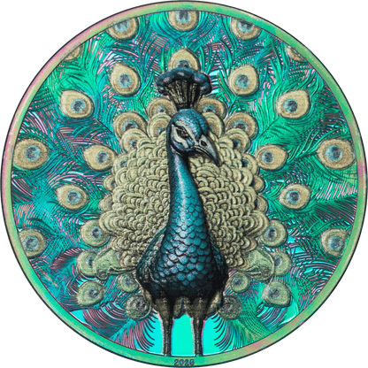 2025 Cook Islands Spectrum Peacock 1 oz Silver Colorized Proof Coin-The Scoin Shop