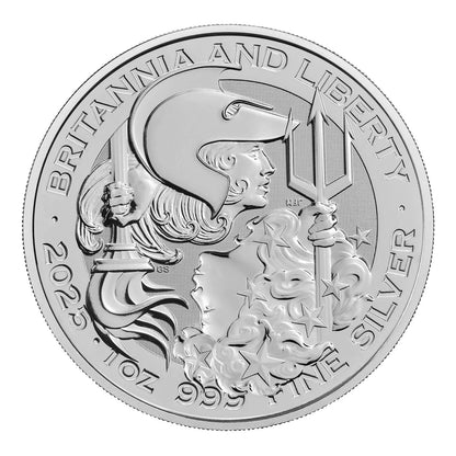 Britannia and Liberty 2025 1oz Silver Bullion Coin