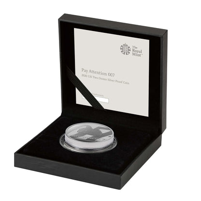 James Bond Pay Attention 007 – 2020 UK Two Ounce Silver Proof Coin