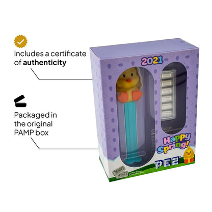 PEZ Happy Spring Silver Bar & Dispenser - Limited Edition Candy Dispenser
