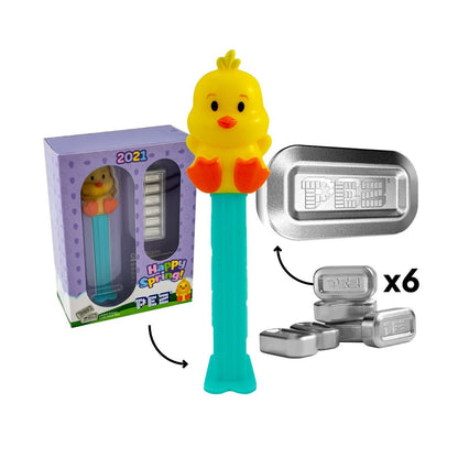 PEZ Happy Spring Silver Bar & Dispenser - Limited Edition Candy Dispenser