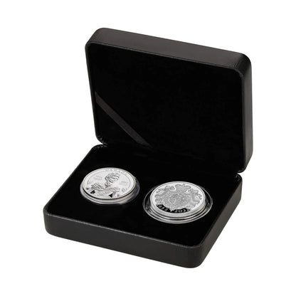 Queen Platinum Jubilee 2 Coin Silver Set 2022-The Scoin Shop