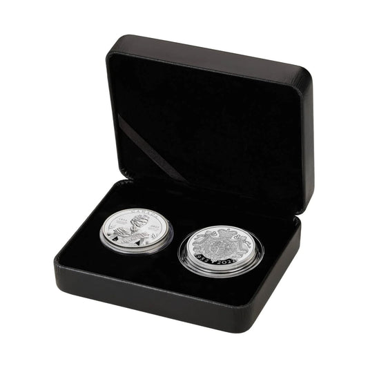 Queen Platinum Jubilee 2 Coin Silver Set 2022-The Scoin Shop
