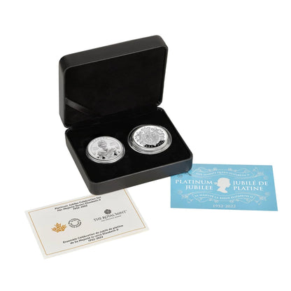 Queen Platinum Jubilee 2 Coin Silver Set 2022-The Scoin Shop