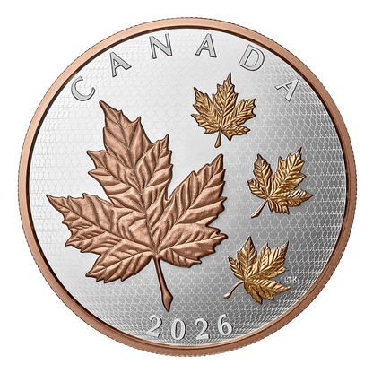 Canadian Maple Leaves in Motion 5oz Silver 2026