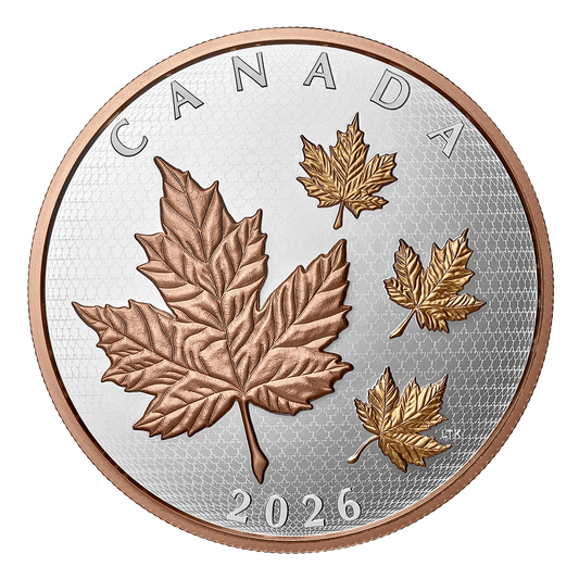 Canadian Maple Leaves in Motion 5oz Silver 2026