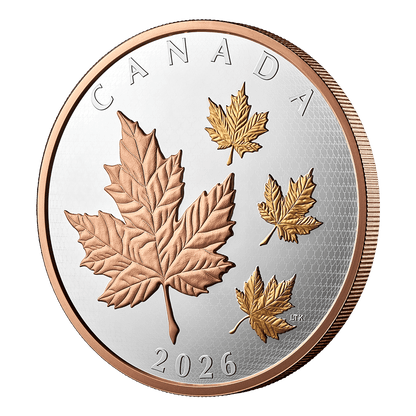 Canadian Maple Leaves in Motion 5oz Silver 2026