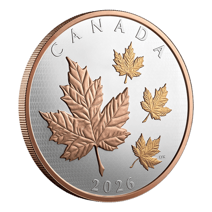 Canadian Maple Leaves in Motion 5oz Silver 2026