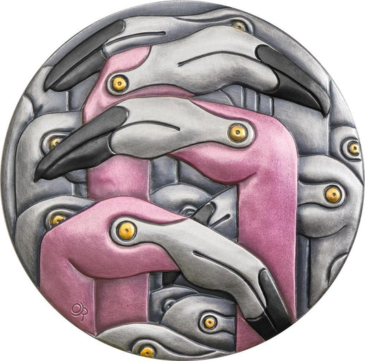 Flamingos Patterns of Nature 5 oz Silver Coin