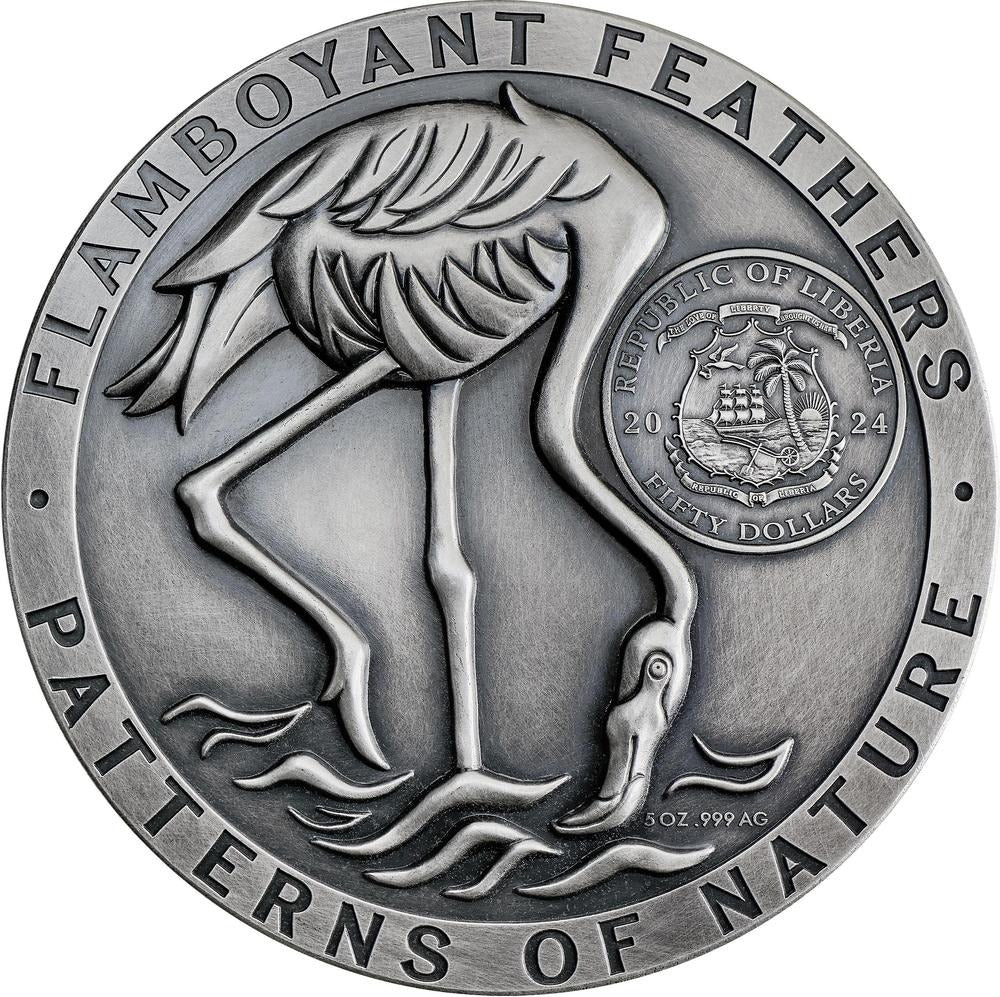 Flamingos Patterns of Nature 5 oz Silver Coin