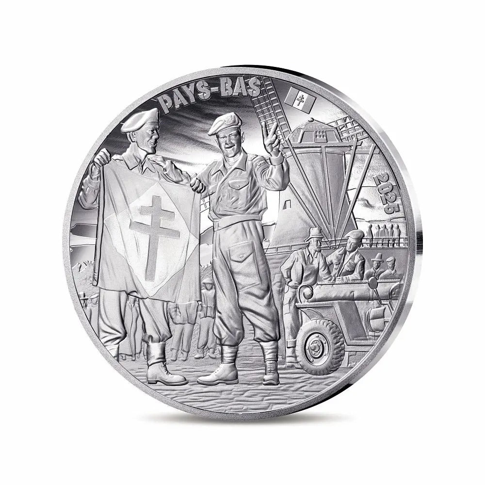V‑E Day 80th Anniversary €10 Silver Coin – French Soldier-The Scoin Shop