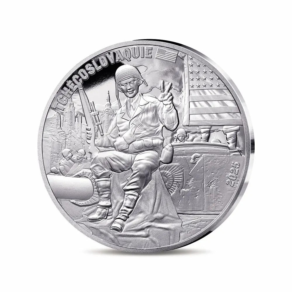 V‑E Day 80th Anniversary €10 Silver Coin – American Soldier-The Scoin Shop