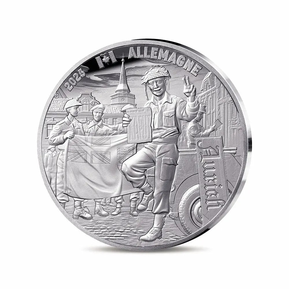 V‑E Day 80th Anniversary €10 Silver Coin – Canadian Soldier-The Scoin Shop