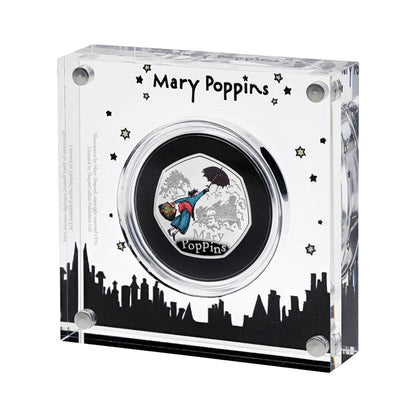 Mary Poppins 2025 UK 50p Silver Proof Colour Coin
